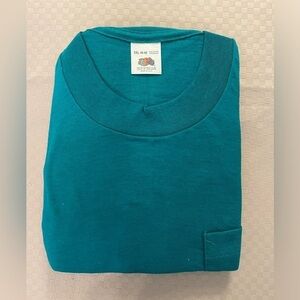 Fruit of the Loom new old stock single stitch pocket crew neck T-shirt XXL 46-48